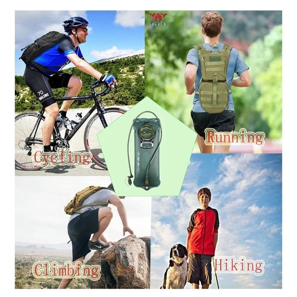 Military Green‎ 2.5-Liter Hydration Bladder Hiking, Camping & Running Leak Proof